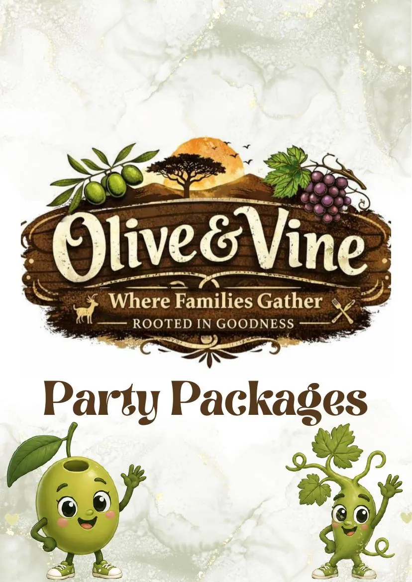 Party Packages page 1: important information, bookings, time slots, decor and venue details